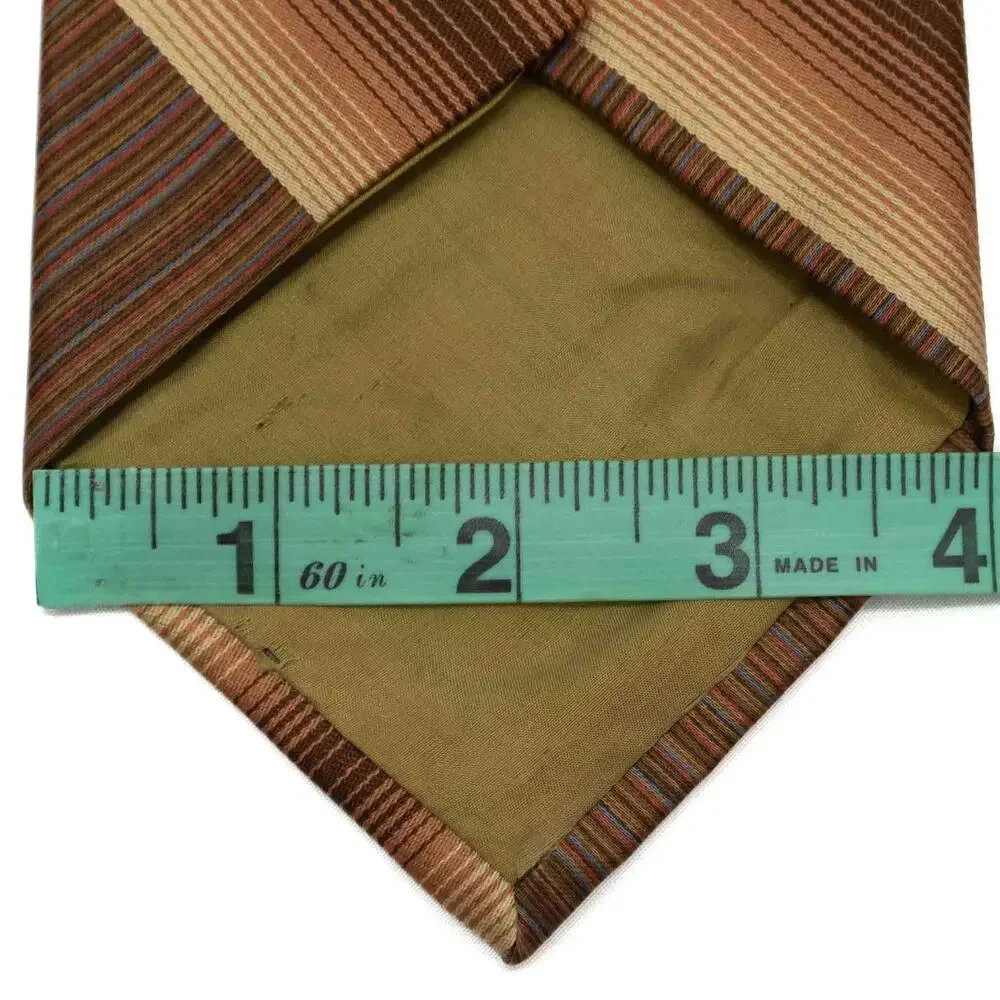 Damon Vintage Retro Brown Striped 60's 70's Necktie Neck Tie